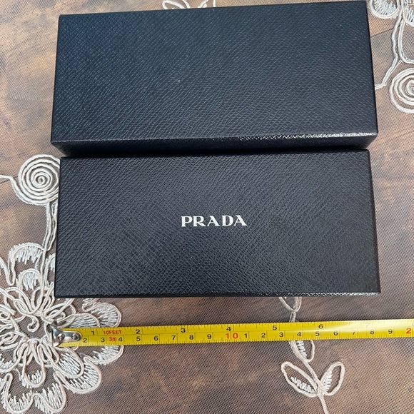 Prada black sunglass box with black Prada cleaning cloth. - Picture 7 of 10
